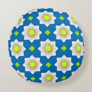 Colorful, geometric, cool, modern, trendy graphic round pillow