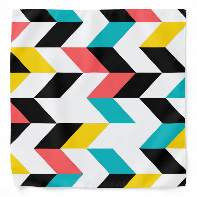Colorful, geometric, cool, unique, trendy graphic bandana (Front)