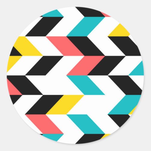 Colorful geometric cool unique trendy graphic classic round sticker