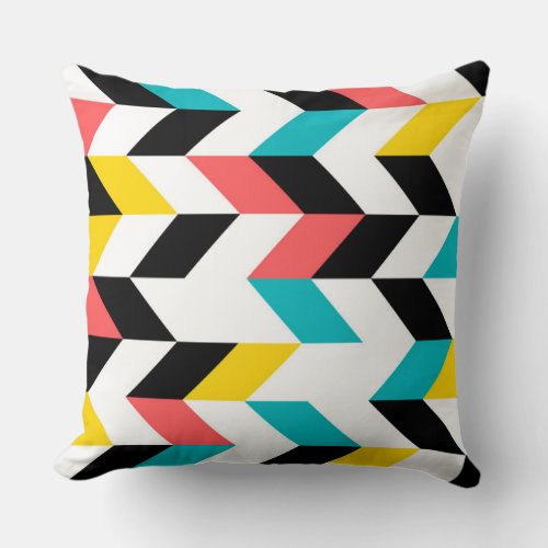 Colorful geometric cool unique trendy graphic throw pillow