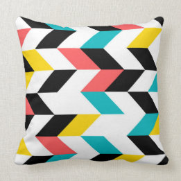 Colorful, geometric, cool, unique, trendy graphic throw pillow