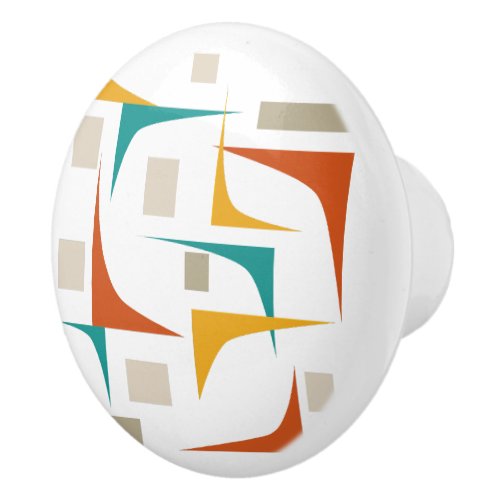 Colorful Geometric Corners Mid Century Modern Ceramic Knob