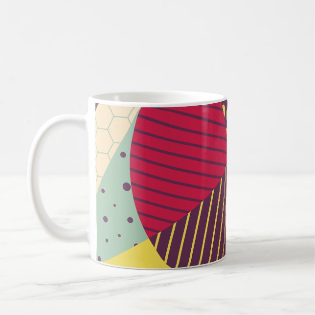 Colorful Geometric Design Abstract Coffee Mug (Left)