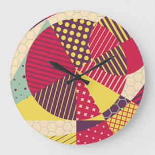 Colorful Geometric Design Abstract Large Clock