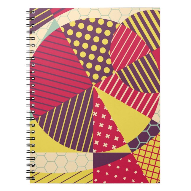 Colorful Geometric Design Abstract Notebook (Front)