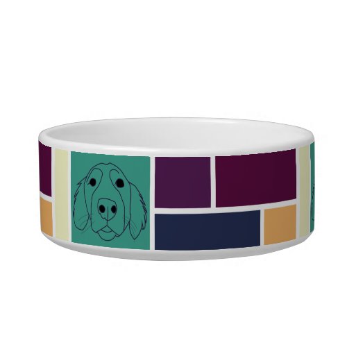 Colorful Geometric Design Dog Bowl