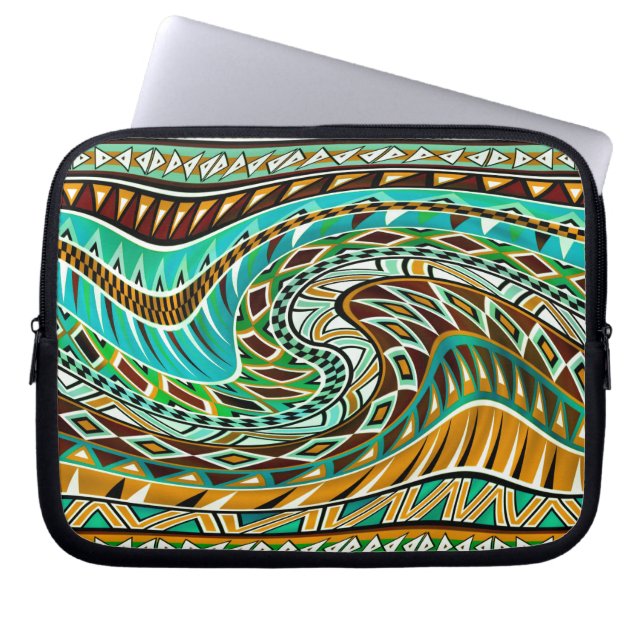 Colorful Geometric Design Laptop Sleeve (Front)