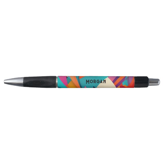 Colorful Geometric Design, Name or Monogram Pen (Front)