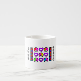Colorful Geometric Design Peace & Love Mug