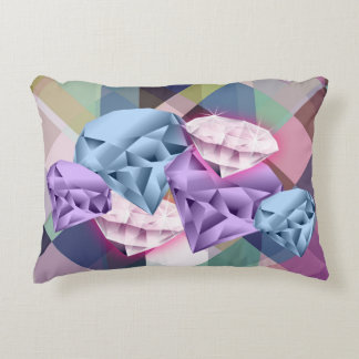 Colorful Geometric Diamond Dreams Decorative Pillow