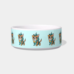 Colorful Geometric Dog Bowl