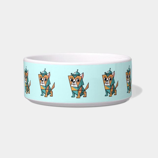 Colorful Geometric Dog Bowl (Front)