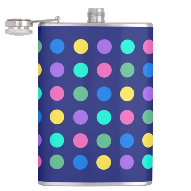 Colorful Geometric Dots Drinkware Design -  Flask (Opened)