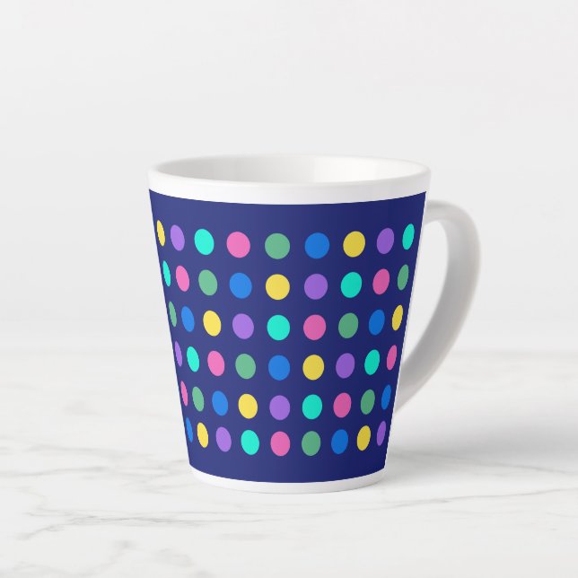 Colorful Geometric Dots Drinkware Design -  Latte Mug (Right Angle)