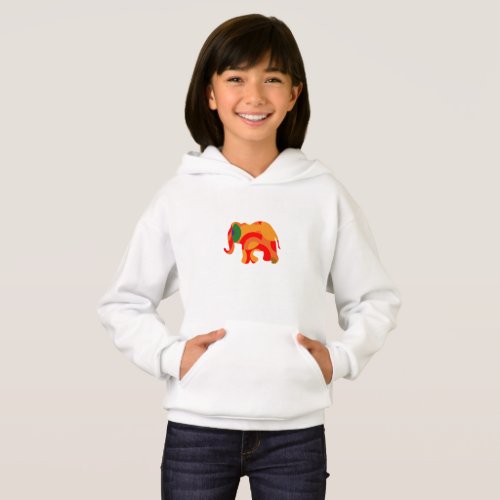 colorful geometric elephant hoodie
