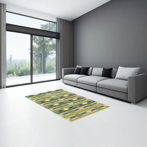 Colorful geometric ethnic geometric design rug