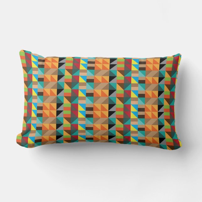 colorful geometric figure patterns lumbar pillow (Front)