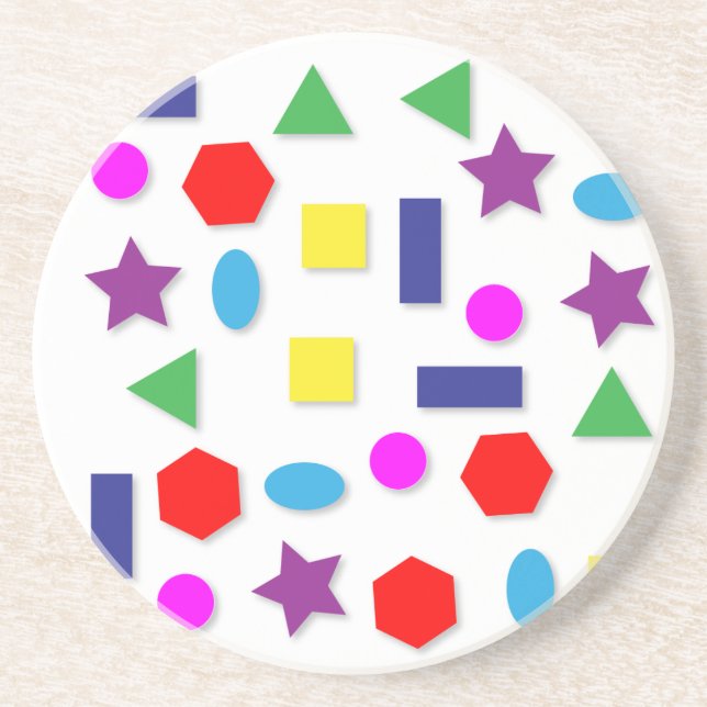 Colorful geometric figures coaster (Front)