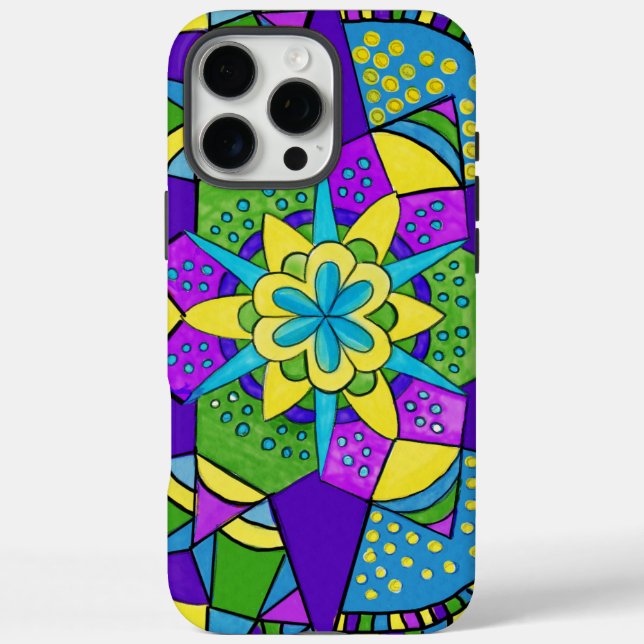 Colorful Geometric Floral Case-Mate iPhone Case (Back)