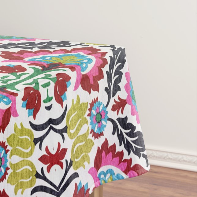 Colorful Geometric Floral Pattern Bright Pattern Tablecloth (In Situ)