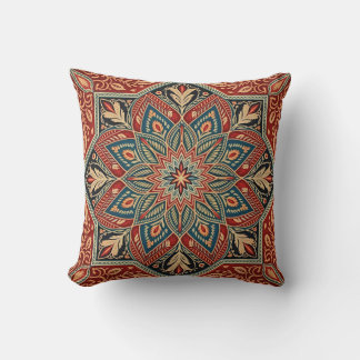 Colorful Geometric Floral Pattern for Art & Decor Throw Pillow