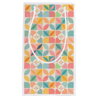 Colorful Geometric Floral Pattern Gift Bag