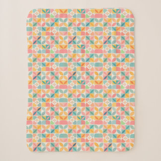 Colorful Geometric Floral Pattern Sherpa Blanket