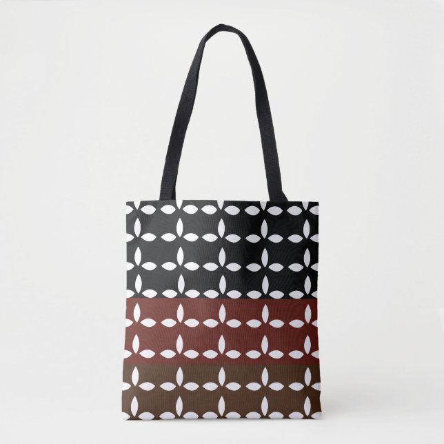 Colorful Geometric Floral Stripes  Tote Bag (Front)