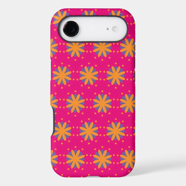 Colorful Geometric Flower Design Iphone Case (Back)