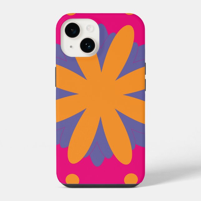 Colorful Geometric Flower Design Iphone Case (Back)