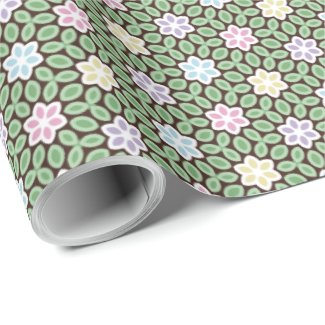 Colorful Geometric Flower Garden Gift Wrap