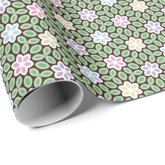 Colorful Geometric Flower Garden Wrapping Paper (Roll Corner)