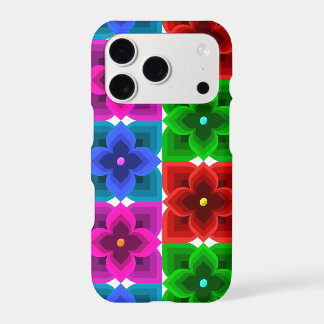 Colorful Geometric Flower Seamless Pattern, Bold Iphone 18 Pro Case