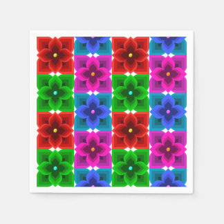 Colorful Geometric Flower Seamless Pattern, Bold Napkins