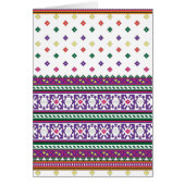 Colorful Geometric Folk Art design with flowers (Front)