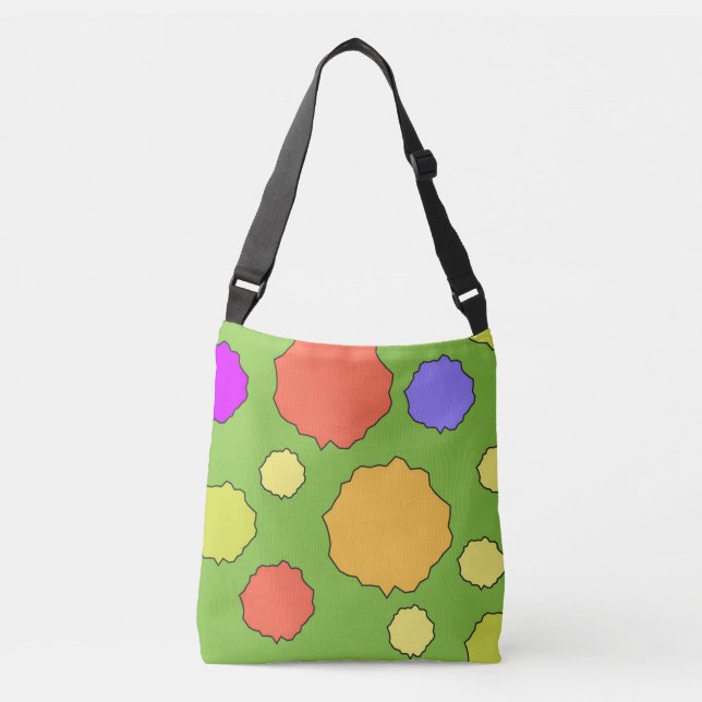Colorful Geometric funky retro circles Crossbody Bag (Front)