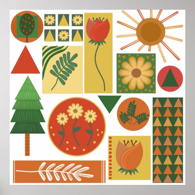 Colorful Geometric Garden | Plant Lovers Poster (Front)