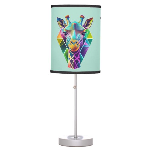 Colorful Geometric Giraffe Head Table Lamp