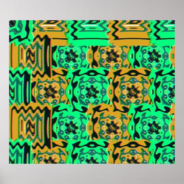 Colorful Geometric Glitch Pattern  Poster (Front)