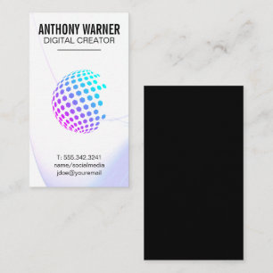Colorful Geometric Globe Business Card