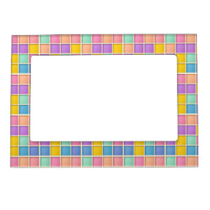 Colorful Geometric Grid Panel Magnetic Frame
