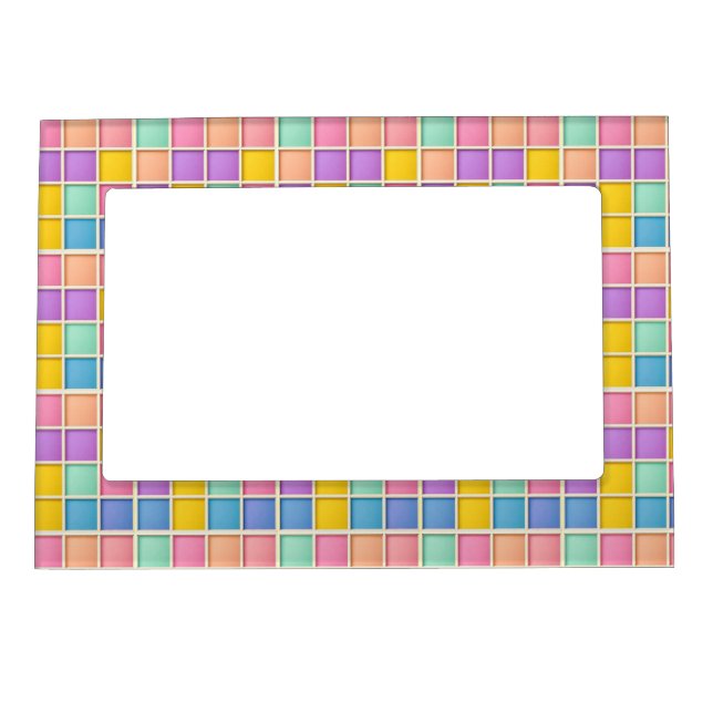 Colorful Geometric Grid Panel Magnetic Frame (Front)