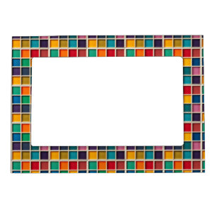 Colorful Geometric Grid Panel Magnetic Frame