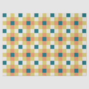 Colorful Geometric Grid Pattern with Retro Palette Tissue Paper