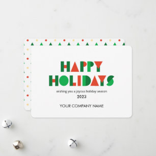 Colorful Geometric Happy Holidays Business Holiday Card