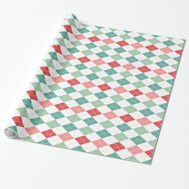Colorful Geometric Harlequin Seamless Pattern Wrapping Paper (Unrolled)