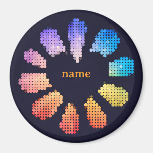 Colorful Geometric Heart Shaped Flower Magnet