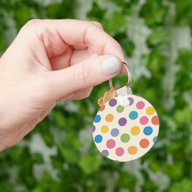 Colorful Geometric Hexagon Pattern Keychain (Hand)