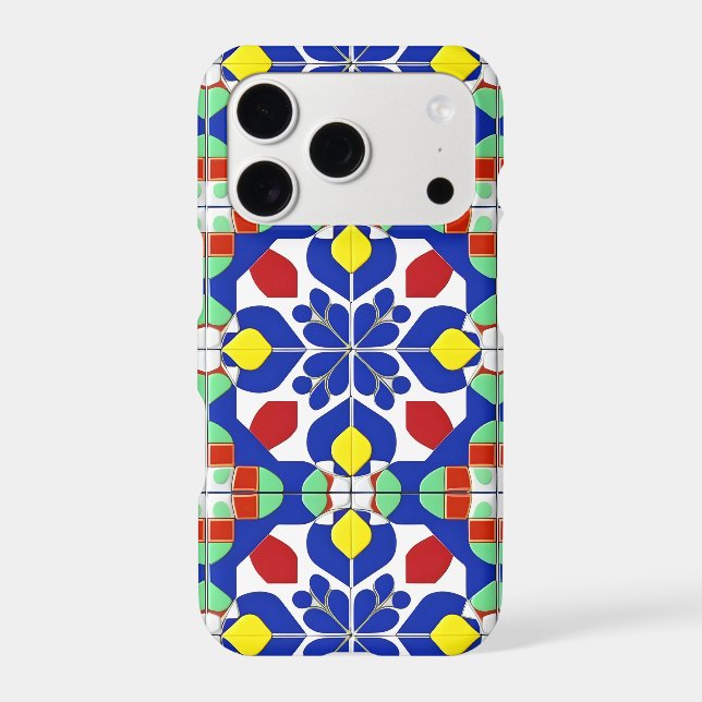 Colorful Geometric Inspired Floral Pattern Iphone Case (Back)