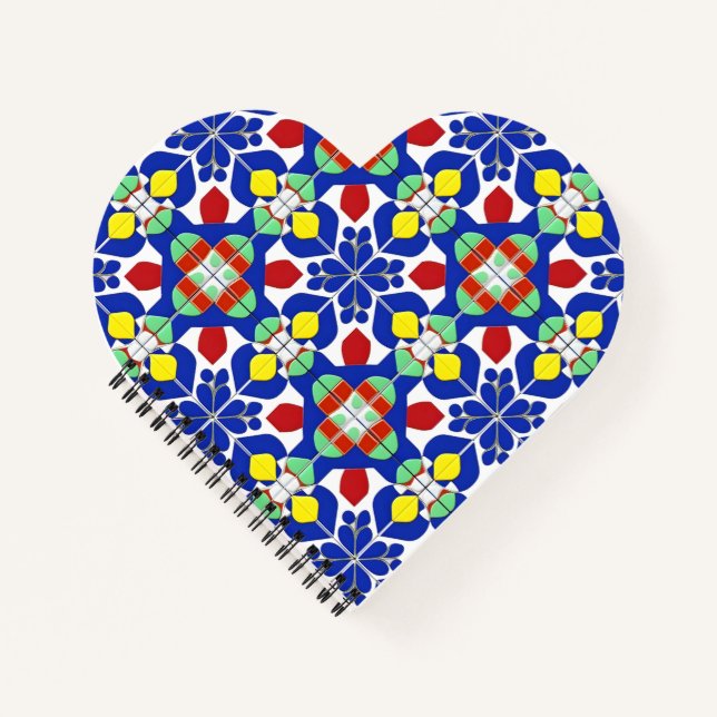 Colorful Geometric Inspired Floral Pattern Notebook (Front)
